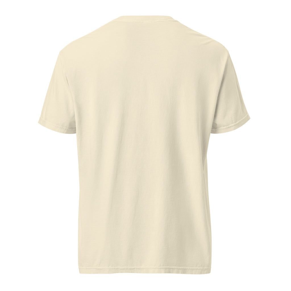Printer’s Hand Columbian press graphic T-shirt in Ivory, blank back supplier digital mockup