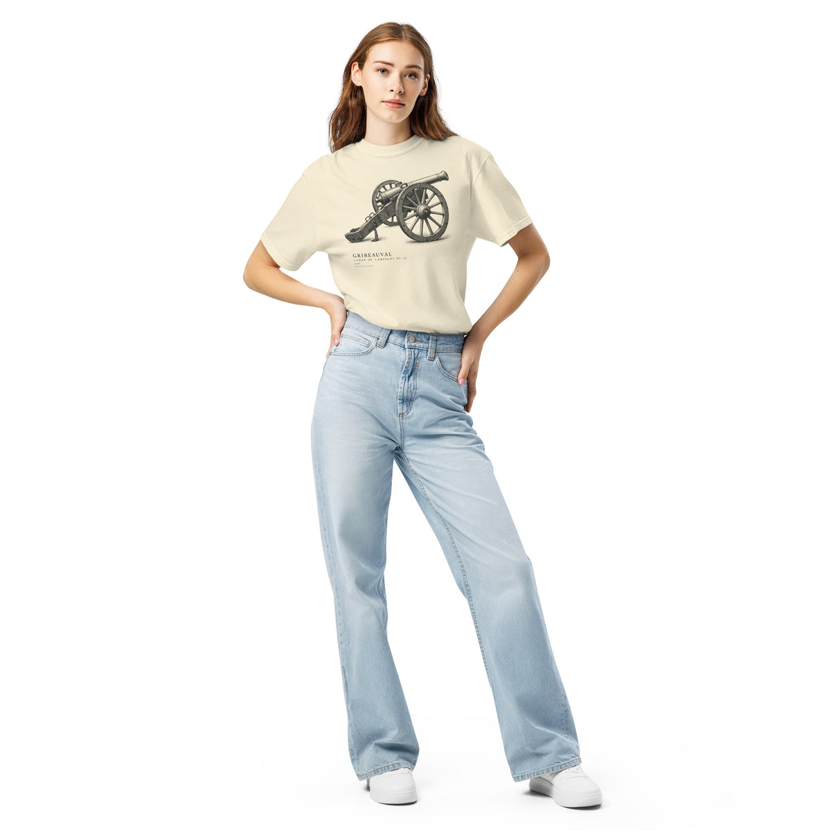 Gribeauval Cannon Graphic T-Shirt — Field Objects 01 in Ivory, front view