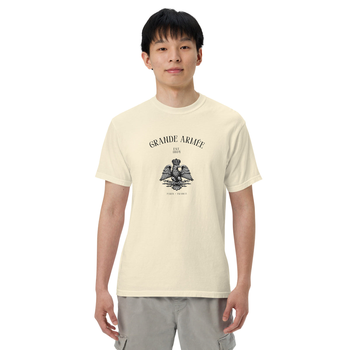 Grande Armée Napoleonic Eagle T-Shirt in Ivory, front view