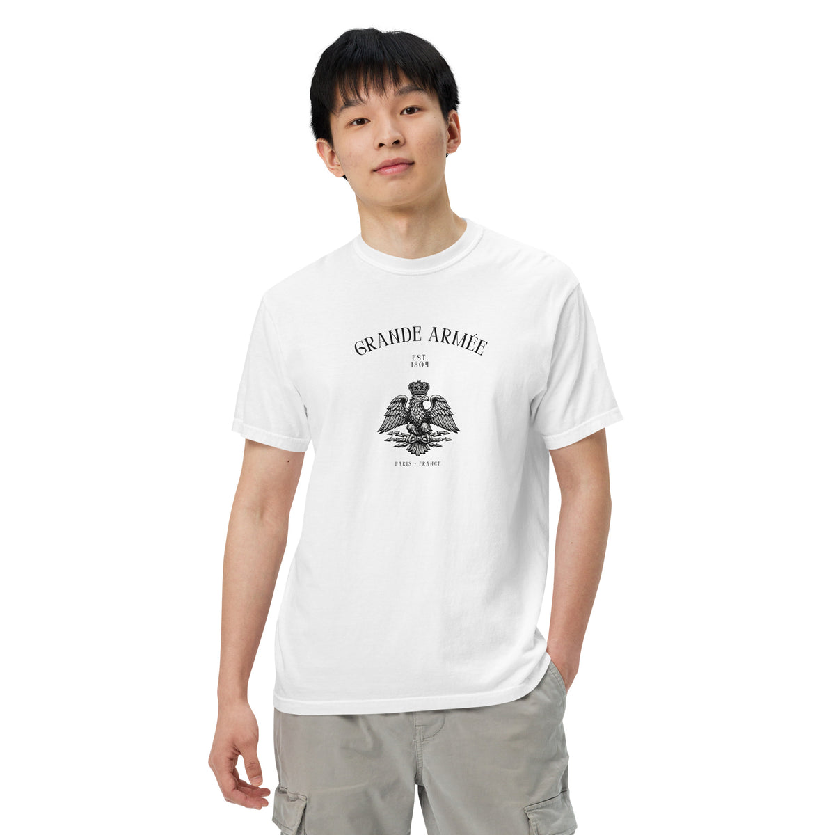 Grande Armée Napoleonic Eagle T-Shirt in White, additional front view