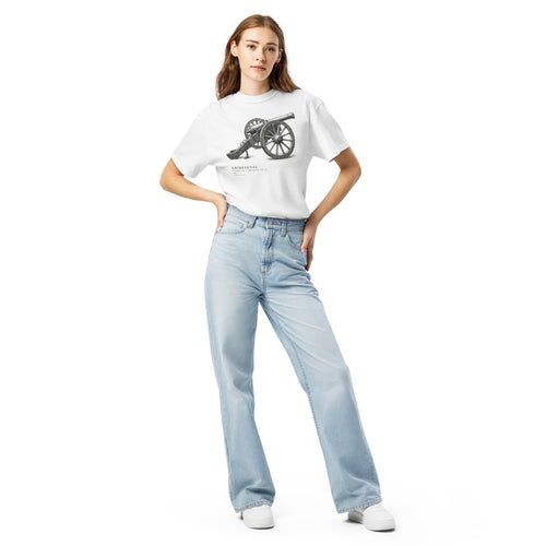 Gribeauval Cannon Graphic T-Shirt — Field Objects 01 in White, front view