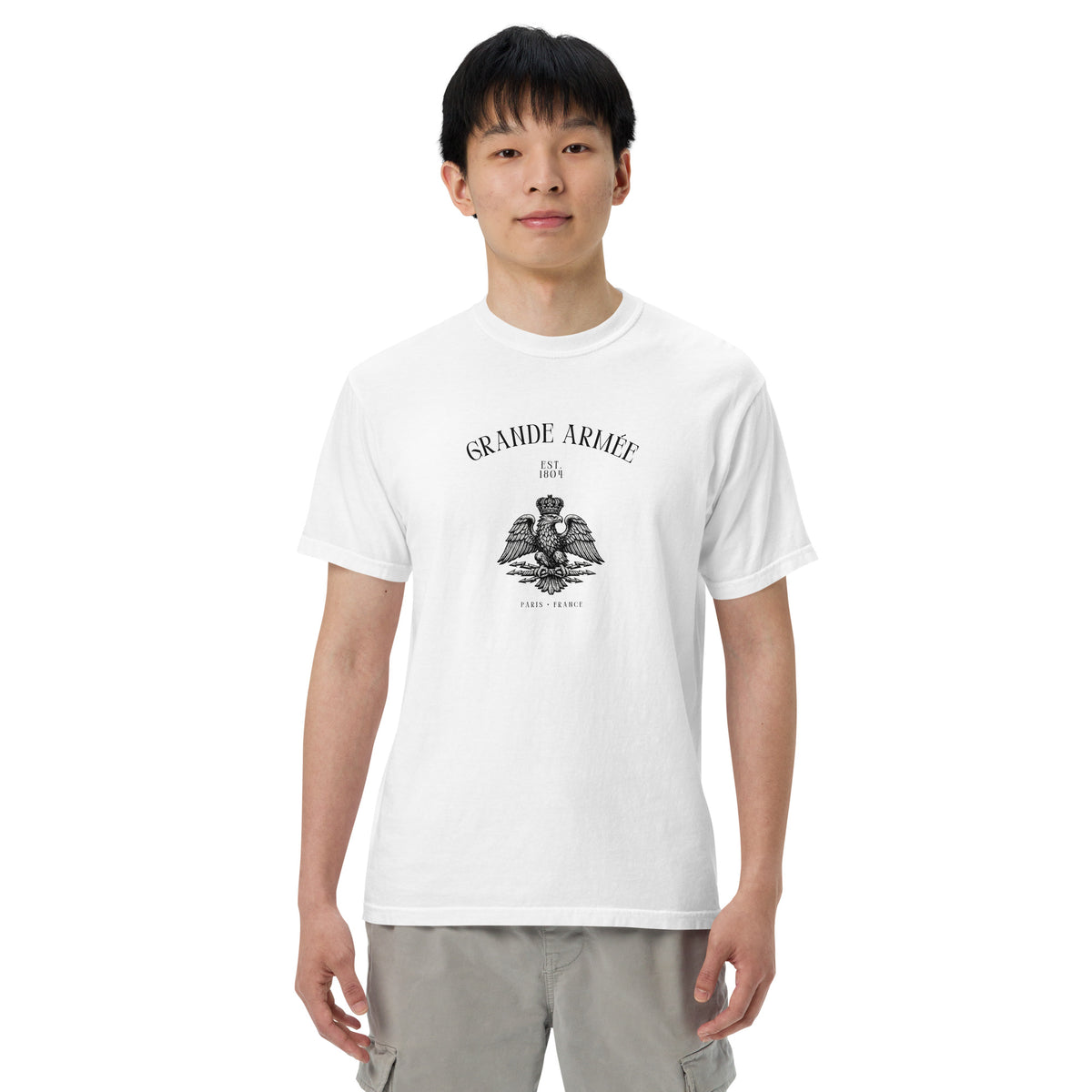 Grande Armée Napoleonic Eagle T-Shirt in White, front view