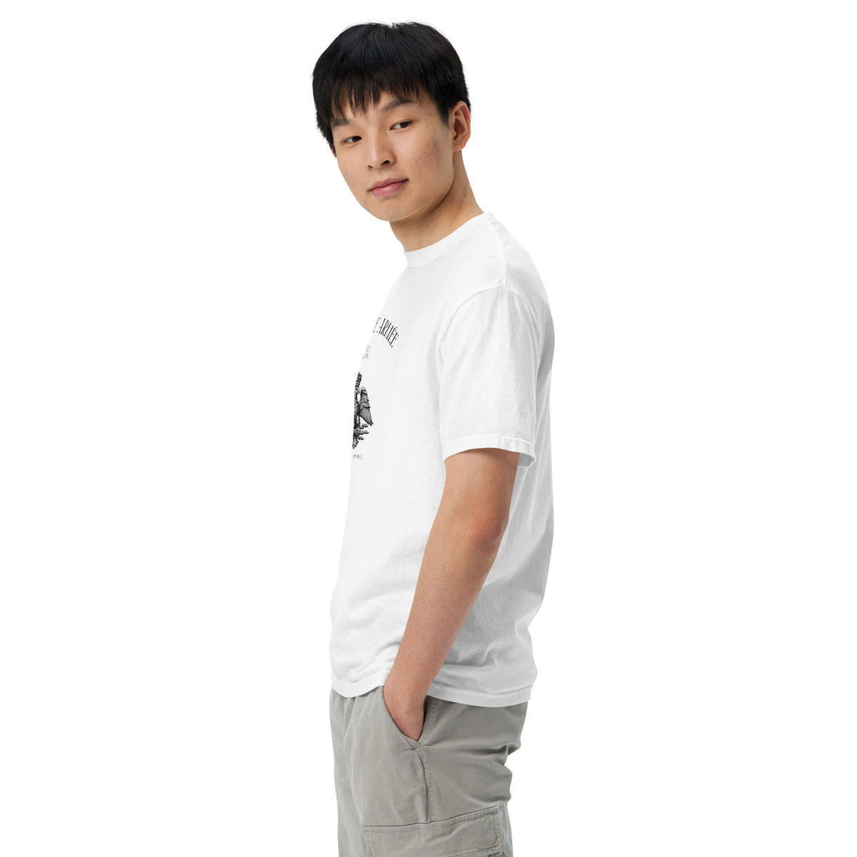 Grande Armée Napoleonic Eagle T-Shirt in White, left side view
